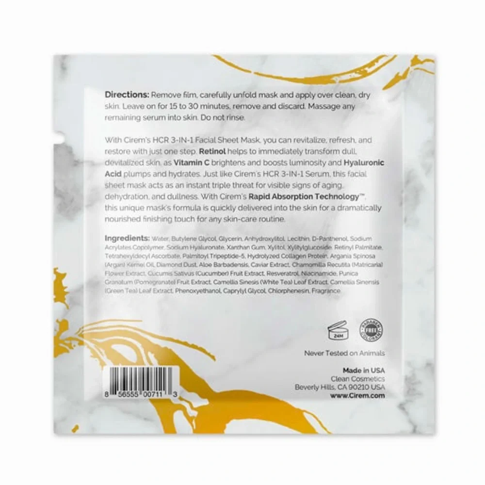 CIREM HCR 3-in-1 Sheet Mask Luxury Gold Skincare Face Mask ✨$799 MSRP✨